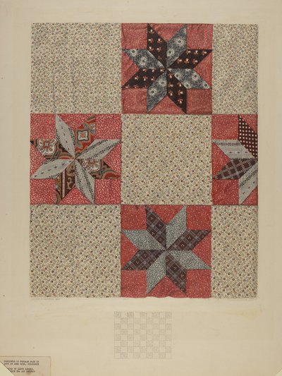 Star Design Comforter, c. 1937. de Lloyd Charles Lemcke