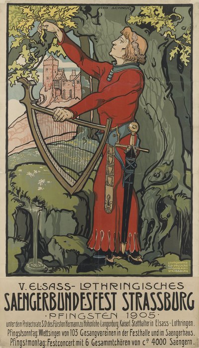 Festival de Cantores Saengerbundesfest Estrasburgo, 1905. de Léo Schnug