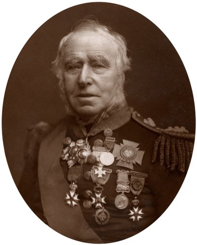 Almirante Sir Sydney Colpoys Dacres, governador do Greenwich Hospital, 1883. de Lock and Whitfield