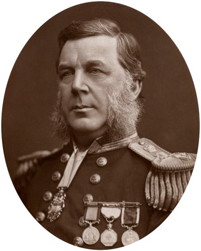 Capitão Bedford Clapperton Trevelyan Pim, oficial da Marinha britânico, 1883. de Lock and Whitfield