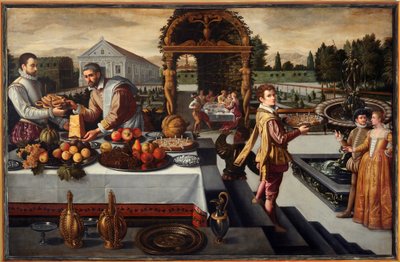 Banquete ao ar livre (Pintura, final do século XVI) de Lodewijk Toeput