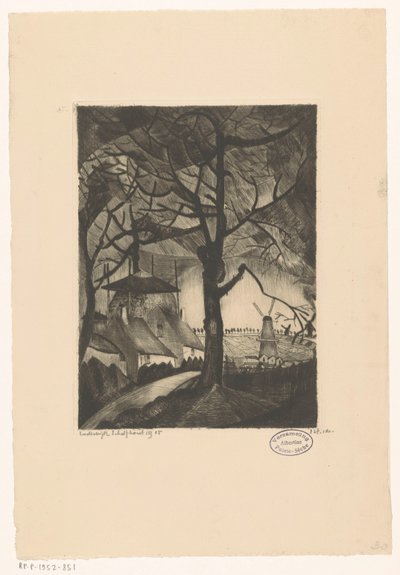 Fazenda Les Fermes (título original no objeto) de Lodewijk Schelfhout (signed by artist)