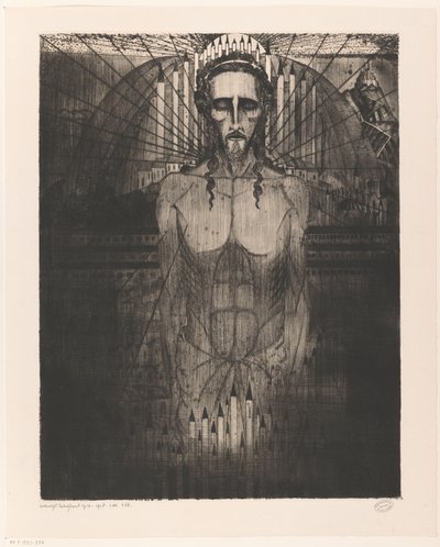Cristo no meio das catedrais Les Cathédrales (título original) de Lodewijk Schelfhout (signed by artist)