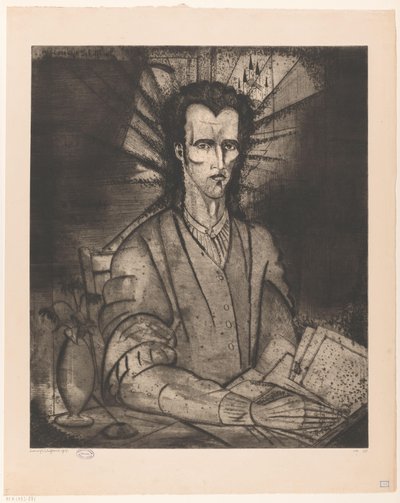Filosoof Le Philosophe (título original no objeto) de Lodewijk Schelfhout (signed by artist)