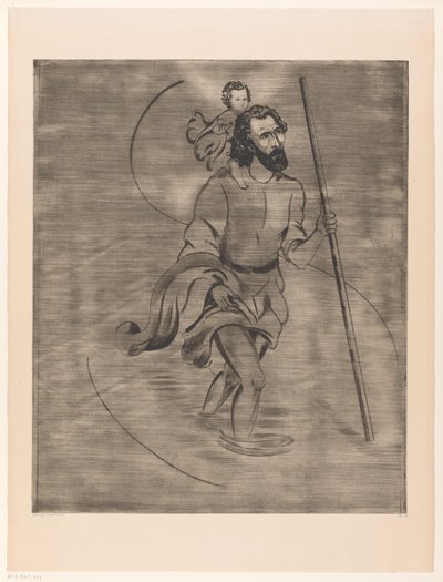 São Cristóvão com a Criança Cristo
São Cristófio (título original) de Lodewijk Schelfhout (signed by artist)