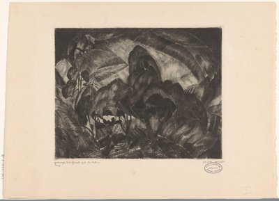paisagem montanhosa com árvores Les Arbres (título original no objeto) de Lodewijk Schelfhout (signed by artist)