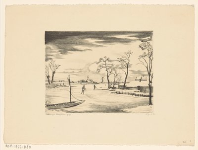 paisagem de inverno holandesa II Hiver e Hollande II (título original) de Lodewijk Schelfhout (signed by artist)