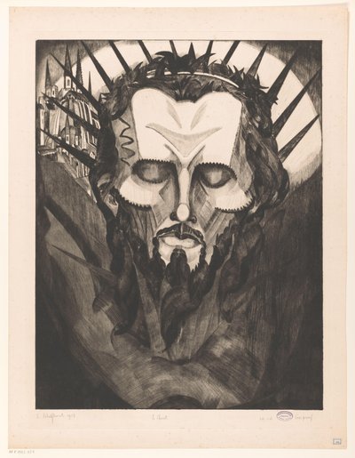 Cabeça de Cristo Tête de Christ I (título original no objeto) de Lodewijk Schelfhout (signed by artist)