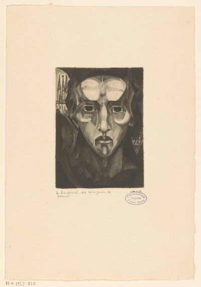 Cabeça de uma mulher Tête de femme III (título original no objeto) de Lodewijk Schelfhout (signed by artist)