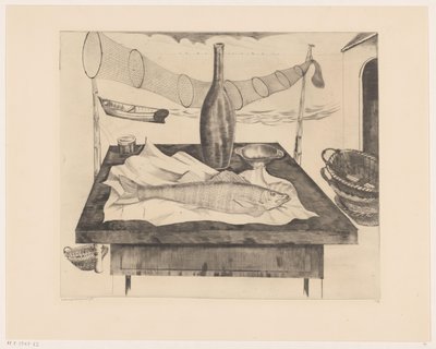 Stilleven met vis, fles en visnet
Depois da pesca (título original) de Lodewijk Schelfhout (signed by artist)