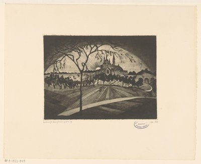 Pôr do sol Coucher de soleil (título original no objeto) de Lodewijk Schelfhout (signed by artist)