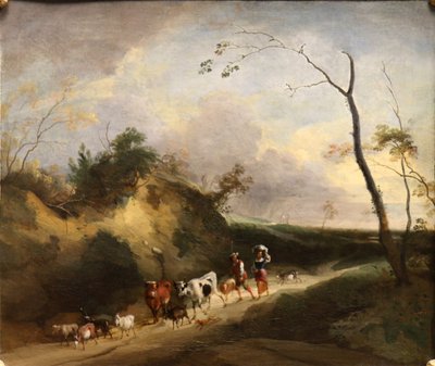 Paisagem com figuras e animais. de Lodewijk de Vadder