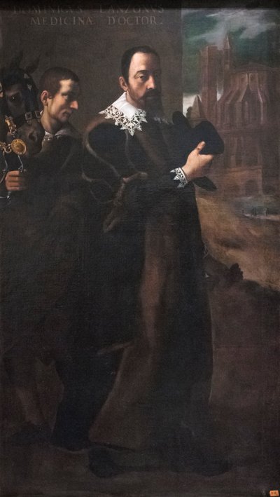 Retrato de Domenico Lanzoni (óleo sobre tela) de Lodovico (attr. to) Carracci