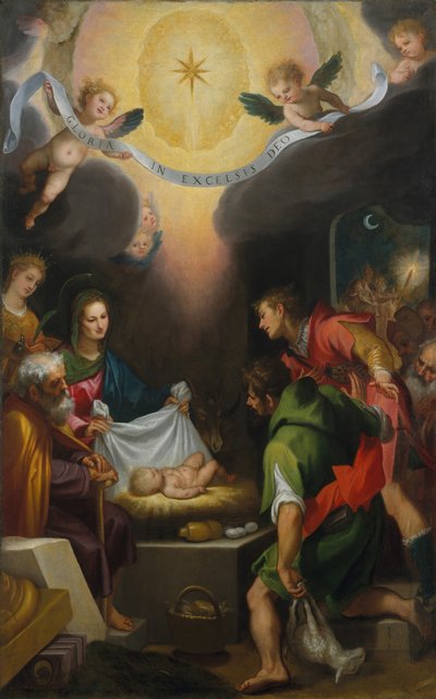 A Adoração dos Pastores com Santa Catarina de Alexandria, 1599. de Lodovico Cigoli