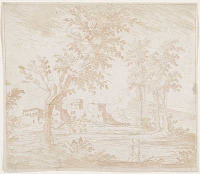 Paisagem com ruína de Lodovico Mattioli (attributed to)