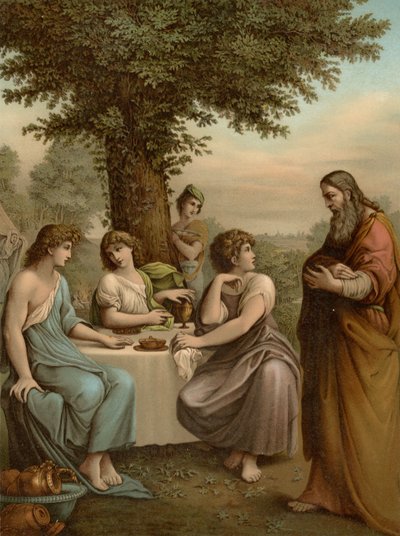 Abraão entretém os anjos de Lodovico after Carracci
