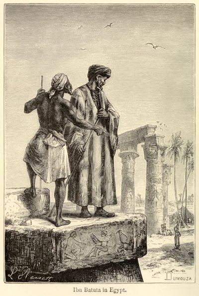 O viajante medieval Muhammad Ibn Battuta, no Egipto, em visita ao Egipto de Léon (after) Benett