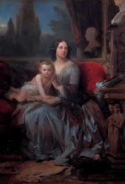 Maria Brignole-Sale De Ferrari com o seu filho Filippo, de Leon Cogniet de Léon Cogniet