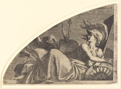 Bellona sentada em seus troféus de Léon Davent after Francesco Primaticcio