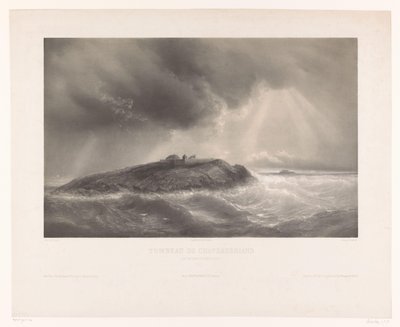 Graf van François-Rene de Chateaubriand Tumba de Chateaubriand (Ilot du Grand Bey, Rade de St. Malo) (título no objeto) de Léon Jean Baptiste Sabatier