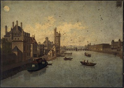 Hôtel de Conti, Tour de Nesle, Louvre, visto de Pont-Neuf, actuais 1º e 6º bairros, cerca de 1885 -1895 (pintura) de Léon Rolla