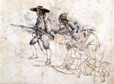 Soldados chouans - desenho de Léonce Pepetit, B.M. de Dinan de Léonce Justin Alexandre Petit