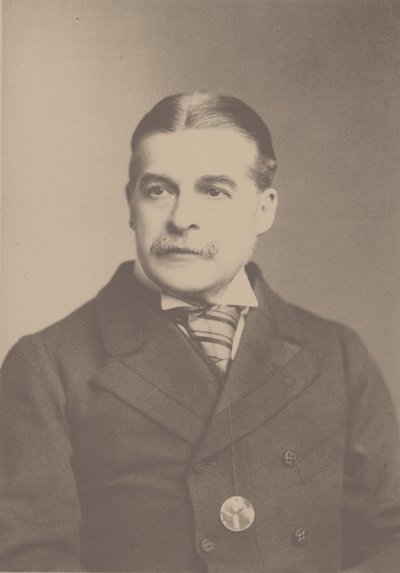 Retrato do compositor Sir Arthur Sullivan 1842-1900, década de 1880. de London . Photo studio Elliott and