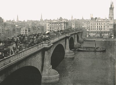 Ponte de Londres, olhando para o norte, 1895. de London Stereoscopic and Photographic Co