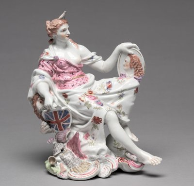 Figura da Britânia, c. 1750-60. de Longton Hall Porcelain Factory