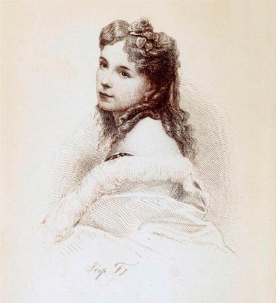 Gravura de Cora Pearl por Léopold Flameng. de Leopold Flameng