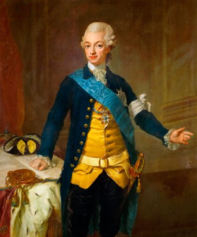 "Porteait du roi Gustave III de Suede (1771-1792)" (Retrato de Gustav III da Suécia) Peinture de Lorenz II Pasch (1733-1805) de Lorens the Younger Pasch