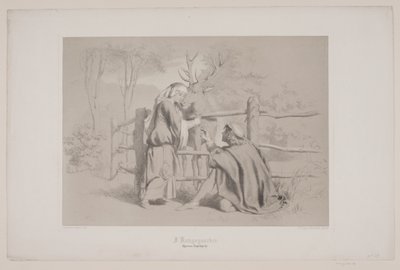 Em Kongsgården, pág. 65, ilustração para "Flight of the Deer" de Christian Winther de Lorenz Frølich
