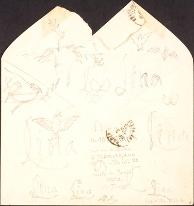 Envelope com desenhos de Lorenz Frølich