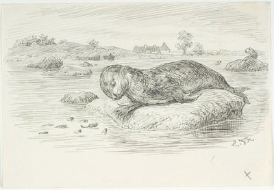 Rascunho da Grande Serpente do Mar de Lorenz Frølich