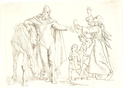 Draft para Niels Ebbesen e a Esposa Pobre de Lorenz Frølich