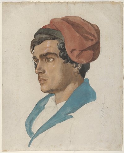 Estudo de cabeça de um pescador de Capri de Lorenz Frølich
