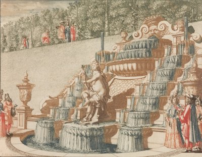 A Cascata da Galatéia, no Lado Oeste do Grande Jardim", em: Tooneel Der Voornaam..., n.d.. de Lorenz Scherm