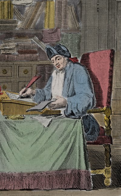 Retrato de Hercules Savinien Cyrano dit Cyrano de Bergerac, escritor francês de Lorenz Scherm