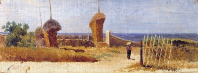 Castiglioncello, c.1862-63 (óleo sobre tela sobre cartão) de Lorenzo Gelati