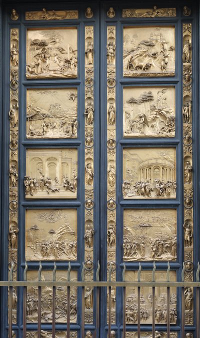 Os portões do paraíso na cópia do Batistério de Florença, 1425-1452 de Lorenzo Ghiberti