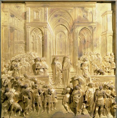 O Encontro do Rei Salomão e da Rainha de Sabá, painel original das Portas Orientais do Baptistério de Lorenzo Ghiberti