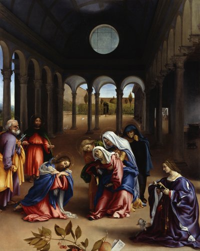 A despedida de Cristo da sua mãe de Lorenzo Lotto