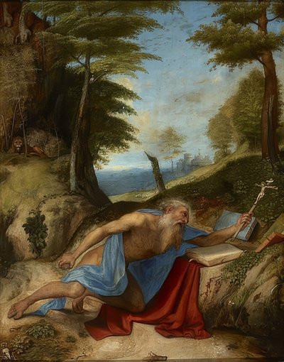 O penitente São Jerônimo. Por volta de 1513 de Lorenzo Lotto