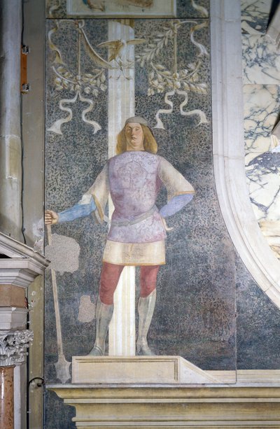 Página, detalhe de Tombostone do Senador Agostino Onigo de Lorenzo Lotto