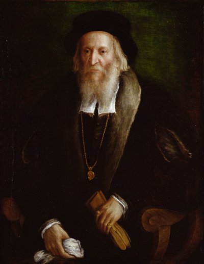 Retrato de um cavalheiro, dito ser Sebastian Cabot (c.1475-1557) de Lorenzo Lotto
