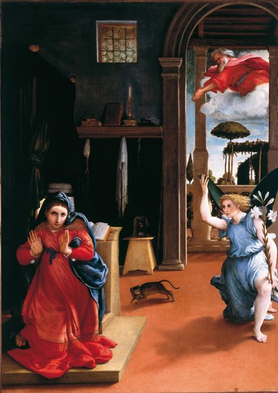 Anunciação de Recanati de Lorenzo Lotto