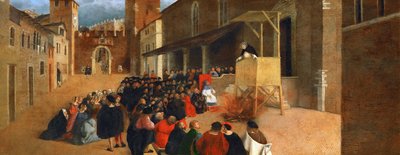 Renascença : São Domingos (1170-1221) pregação em Recanati par Lotto, Lorenzo (1480-1556) de Lorenzo Lotto