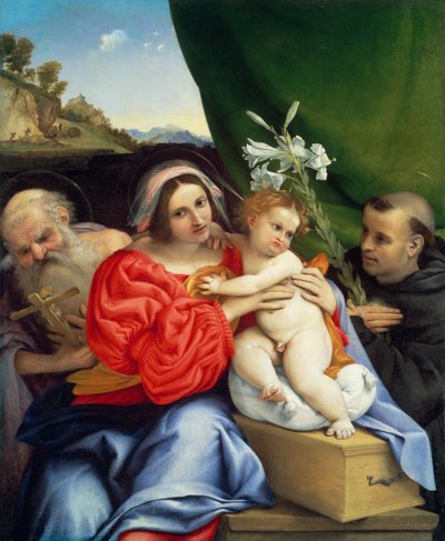 Virgem com o Menino e os santos Jerónimo e Nicolau de Tolentino de Lorenzo Lotto