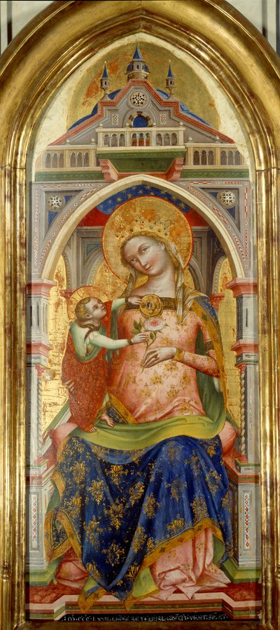 A Virgem e a Criança. Pintura de Lorenzo Veneziano (século XIV) de Lorenzo Veneziano