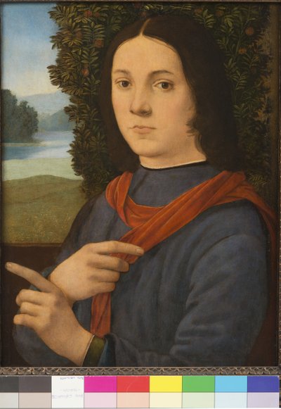 Retrato de um jovem, 1490-99 de Lorenzo di Credi